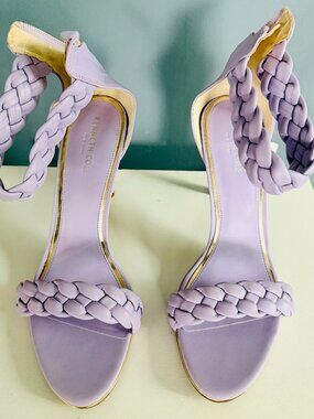 Kenneth Cole New York Lavender Braided Strappy High Heel Sandals